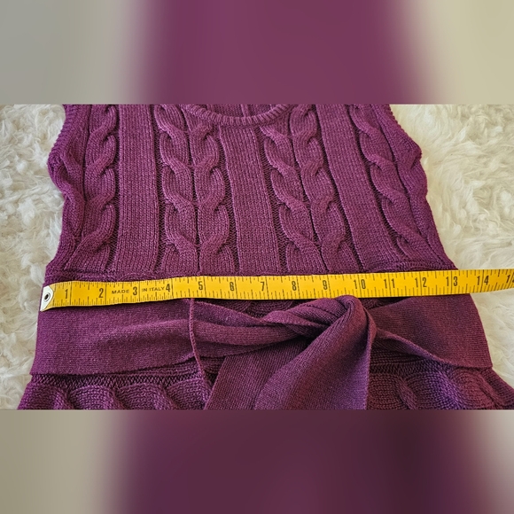 NWT Jessica Simpson Purple Knit Sweater Dress w/ Waist Tie - Picture 11 of 15